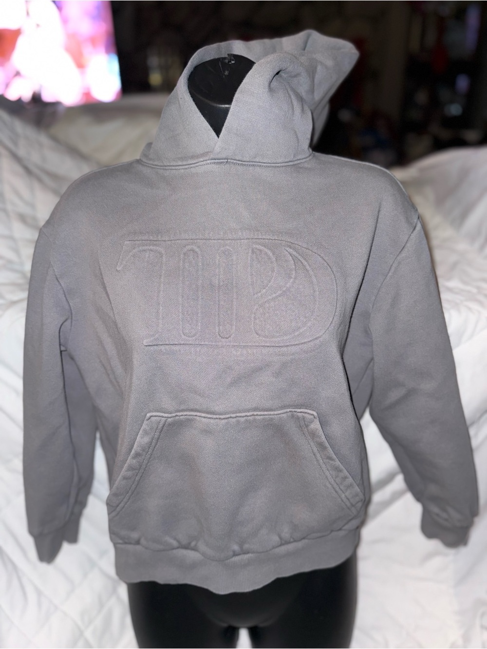 Taylor Swift TTPD GRAY EMBOSSED HOODIE
